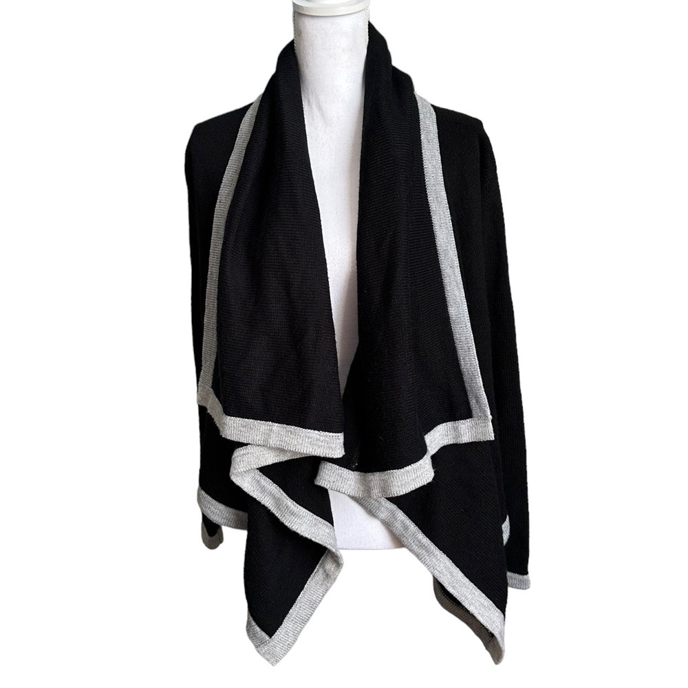 Kaitlyn Two Tone Drape Open Front Cardigan Size Small